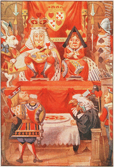 Tenniel Sir John - Der König und die Königin der Herzen saßen bereits auf ihrem Thron