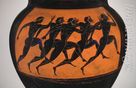 Euphiletos Attic vase painter - Panathenaic prize amphora with marathon runners at the Olympic games