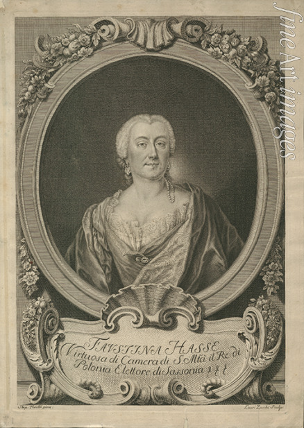 Zucchi Lorenzo - Porträt von Sängerin Faustina Hasse, geb. Bordoni (1697-1781)