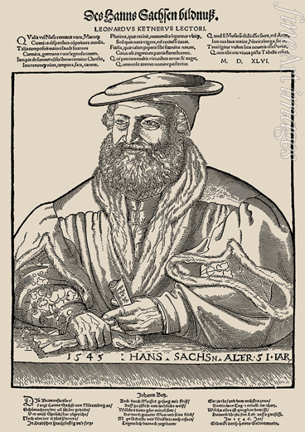 Ostendorfer Michael - Portrait of Hans Sachs (1494-1576) at the age of 51