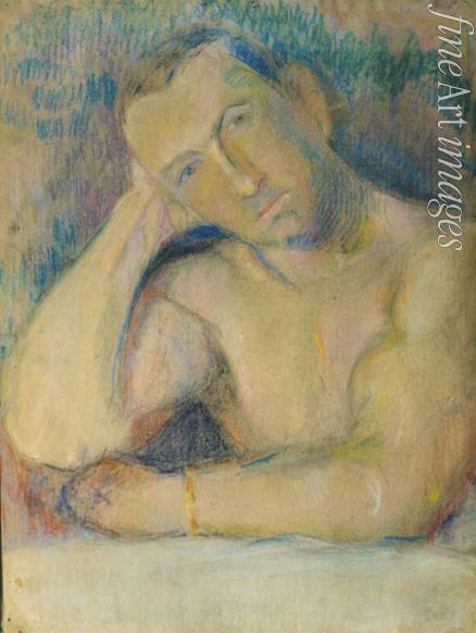 Kulbin Nikolai Ivanovich - Portrait of the poet Benedikt Livshits (1886-1939)