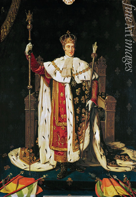 Ingres Jean Auguste Dominique - Portrait of King Charles X of France (1757-1836) in Anointment Robe