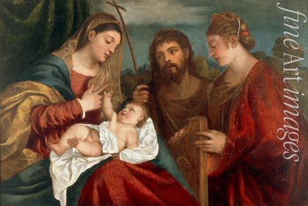 Titian (School) - Madonna and Child with John the Baptist and Saint Cecilia