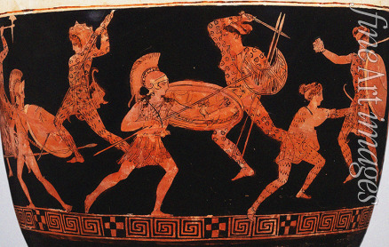 Eretria Painter - Amazonomachy (Battle of Greeks against Amazons). Lekythos