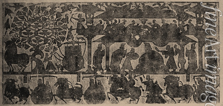 Central Asian Art - The rubbing from the carved stone chambers of the Wu Family in Shantung Province