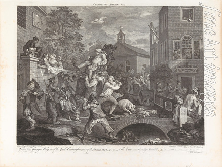 Hogarth William - Four Prints of an Election: Chairing the Member, Plate IV