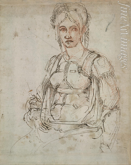 Buonarroti Michelangelo - Halbfigur einer Frau (Porträt von Vittoria Colonna)