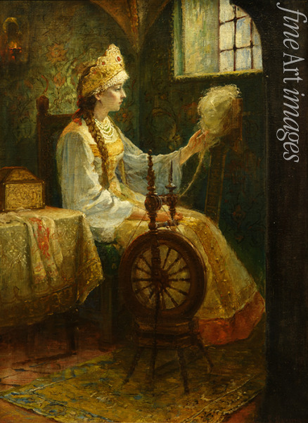 Miloradovich Sergei Dmitrievich - Boyarynya at the Spinning Wheel