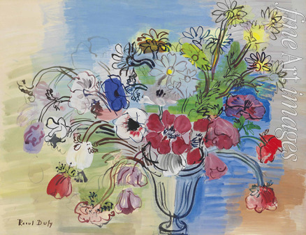 Dufy Raoul - Bouquet of anemones and daisies