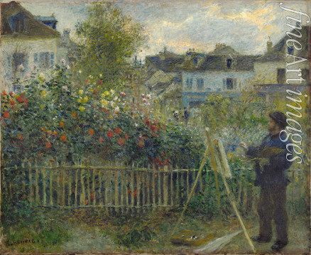 Renoir Pierre Auguste - Claude Monet beim Malen in seinem Garten in Argenteuil