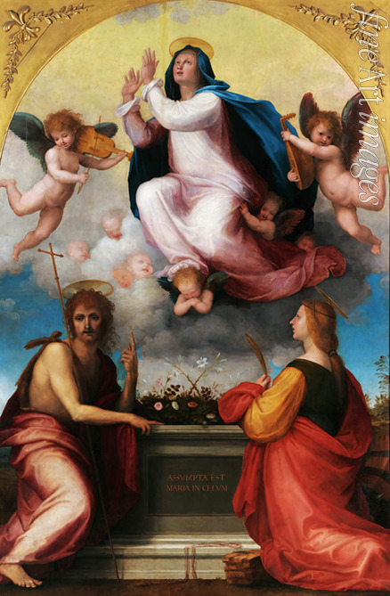 Frà Bartolomeo (Baccio della Porta) - Assumption of the Virgin with Saint John the Baptist and Saint Catherine of Alexandria