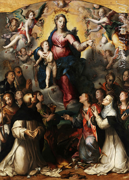 Hendricksz (d'Errico) Dirck (Teodoro) - Madonna del Rosario (Madonna of the Rosary)