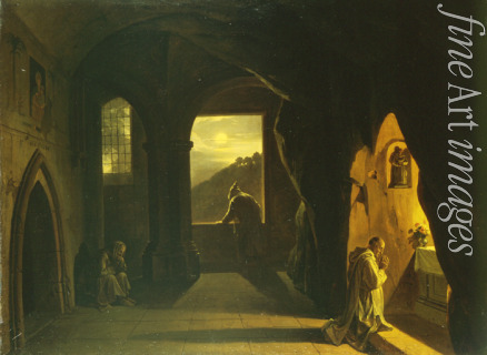 Granet François Marius - Monks in a Cave