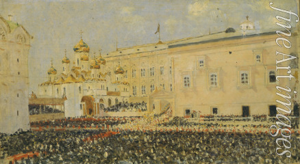 Wereschtschagin Wassili Wassiljewitsch - Die Krönungsfeier des Kaisers Alexander III. im Moskauer Kreml am 15. Mai 1883