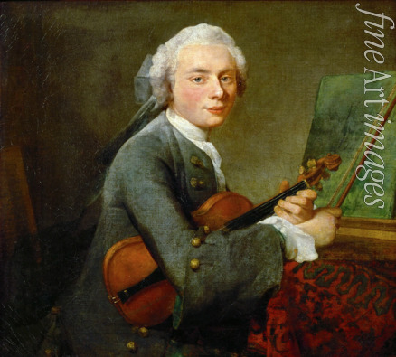 Chardin Jean-Baptiste Siméon - Junger Mann mit Violine. Charles Théodose Godefroy (1718-1796), ältester Sohn des Juweliers Charles Godefroy