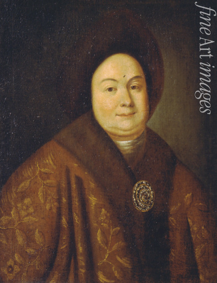 Anonymous - Portrait of Tsarina Evdokiya Feodorovna Lopukhina (1669-1731), the wife of tsar Peter I of Russia