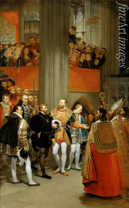 Gros Antoine Jean Baron - Charles V received by Francois I to the Abbey of Saint Denis