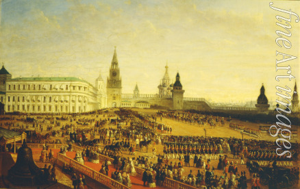 Schwarz Gustav - Militärparade bei der Krönungsfeier des Kaisers Alexander II. im Moskauer Kreml am 18. Februar 1855