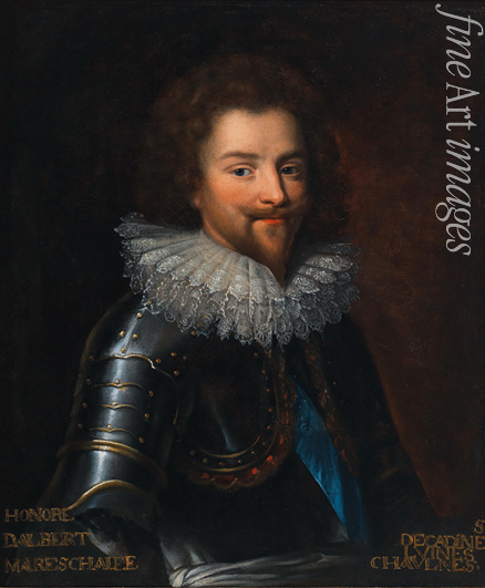Dumonstier Daniel - Portrait of Honoré d'Albert, Duc de Chaulnes, wearing armour and the sash of the Order of the Holy Spirit