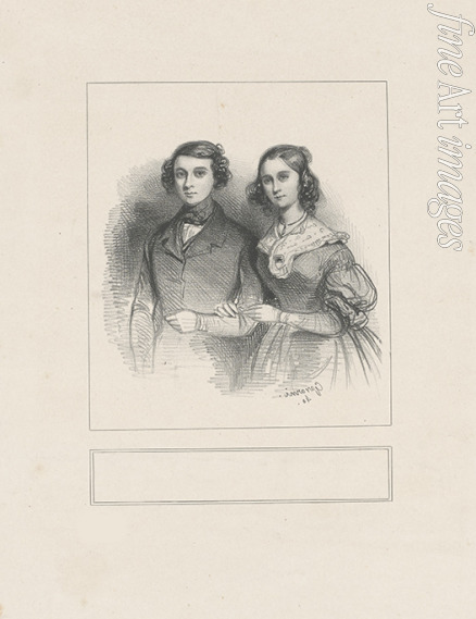 Gavarni Paul - Porträt von Thelma Herdlitz (1818-1896) mit ihrem Ehemann Émile Taigny (1810-1875)