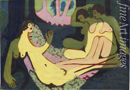 Kirchner Ernst Ludwig - Nudes in the Forest, small version 