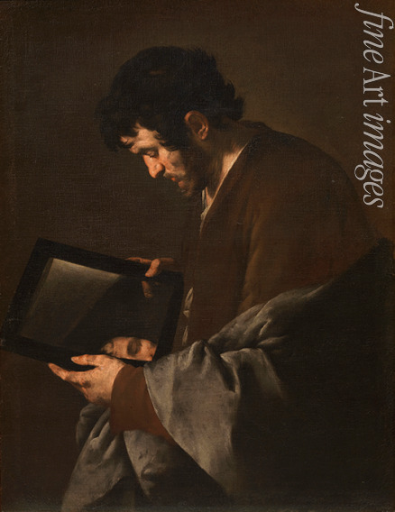 Master of the Annunciation to the Shepherds - Man meditating in front of a mirror