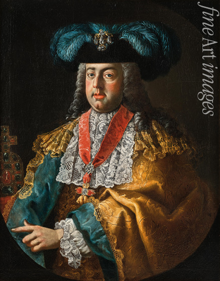 Millitz Johann Michael - Portrait of Emperor Francis I of Austria (1708-1765) with the Order of the Golden Fleece and the Imperial Crown