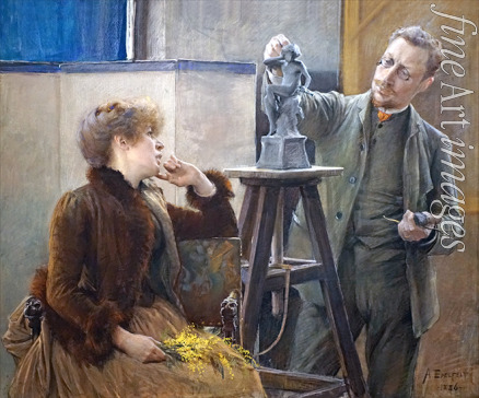 Edelfelt Albert Gustaf Aristides - Portrait of the Sculptor Ville Vallgren (1855-1940) and his Wife Antoinette