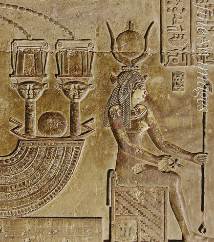 Altägyptische Kunst - Relief von Kleopatra VII. als Göttin Hathor