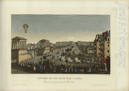 Courvoisier-Voisin Henri - Entrée de Sa Majesté Louis XVIII à Paris, passant sur le Pont-Neuf le 3 mai 1814
