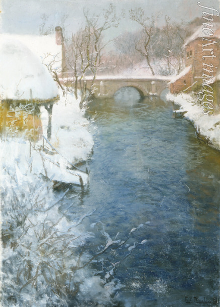 Thaulov Fritz - Winter River Landscape