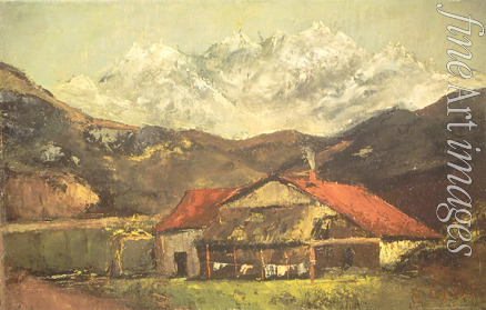 Courbet Gustave - Eine Hütte in den Bergen
