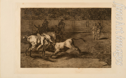 Goya Francisco de - La Tauromaquia: Mariano Ceballos, alias El Indio, tötet den Stier vom Pferde aus