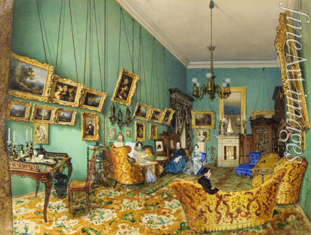 Premazzi Ludwig (Luigi) - Interior of a living room