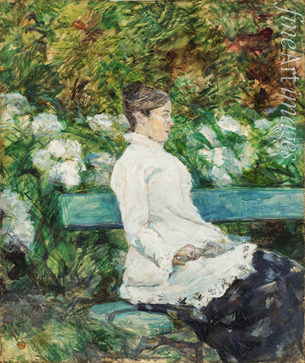 Toulouse-Lautrec Henri de - Madame Gräfin Adèle de Toulouse-Lautrec im Garten von Malromé