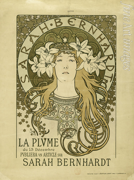 Mucha Alfons Marie - Sarah Bernhardt. La Plume