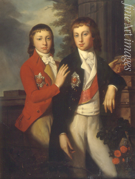 Mosnier Jean Laurent - Portrait of Grand Duke Augustus of Oldenburg (1783-1853) and Duke George of Oldenburg (1784-1812)