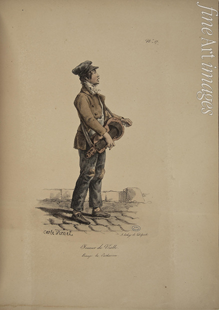 Delpech François Séraphin - Hurdy-Gurdy player. From the Series 