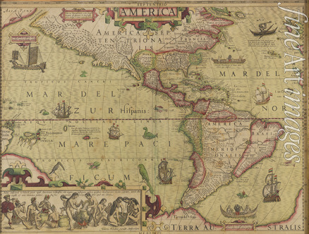 Hondius Jodocus - America. From the Mercator Hondius Map