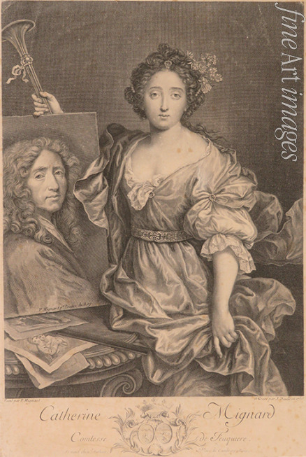 Daullé Jean - Portrait of Catherine Mignard, Comtesse de Feuquières (1657-1742)