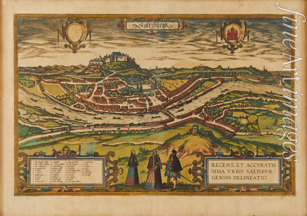 Hogenberg Frans - General view of the city of Salzburg. From 