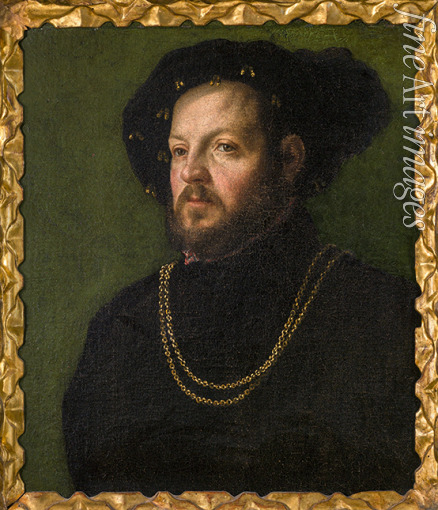 Girolamo da Carpi (Girolamo Sellari) - Portrait of a Gentleman with a Black Cap