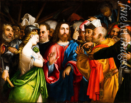 Lotto Lorenzo - Christ and the Woman Taken in Adultery