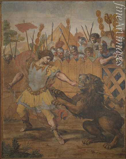Cortona Pietro da - Konstantin tötet den Löwen