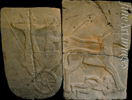 Late Hittite Art - Relief orthostat depicting a war chariot from Sam'al