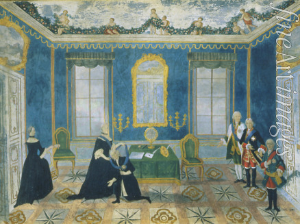 Unbekannter Meister des 18. Jhs. - Katharina II. holt Bestuschew-Rjumin im Jahre 1762 wieder an den Hof