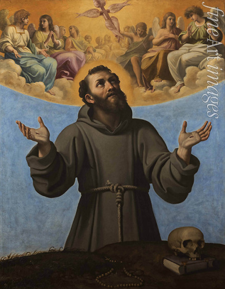 Carracci Agostino - Der Heilige Franz von Assisi in der Glorie
