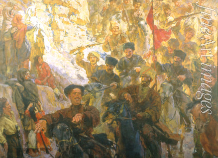 Lanceray (Lansere) Ewgeni Ewgenjewitsch - Die rote Partisanen Dagestans (Triptychon, Mittelteil)