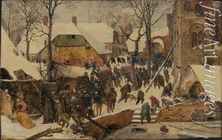 Bruegel (Brueghel) Pieter der Ältere - Die Anbetung der Heiligen Drei Könige im Schnee