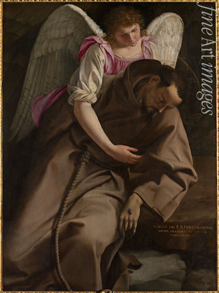 Gentileschi Orazio - Der heilige Franziskus, von einem Engel getragen